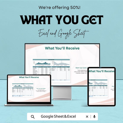 Start Up Costs Template | Startup Budget Spreadsheet | Business Expense Tracker | Excel & Google Sheets