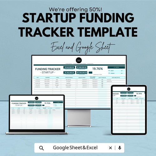 Startup Funding Tracker Template | Investor & Capital Tracking Spreadsheet | Excel and Google Sheets | Startup Finance Tracker