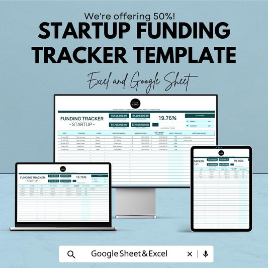 Startup Funding Tracker Template | Investor & Capital Tracking Spreadsheet | Excel and Google Sheets | Startup Finance Tracker
