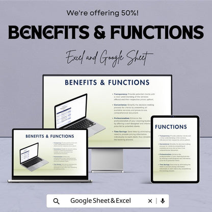 Sample Cleaning Service Price List Sheet - Excel & Google Sheets Template for Service Pricing and Estimates