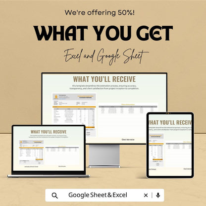 Landscaping Estimate Template | Landscaping Contractor Estimate Spreadsheet | Lawn Care Bid Proposal Template