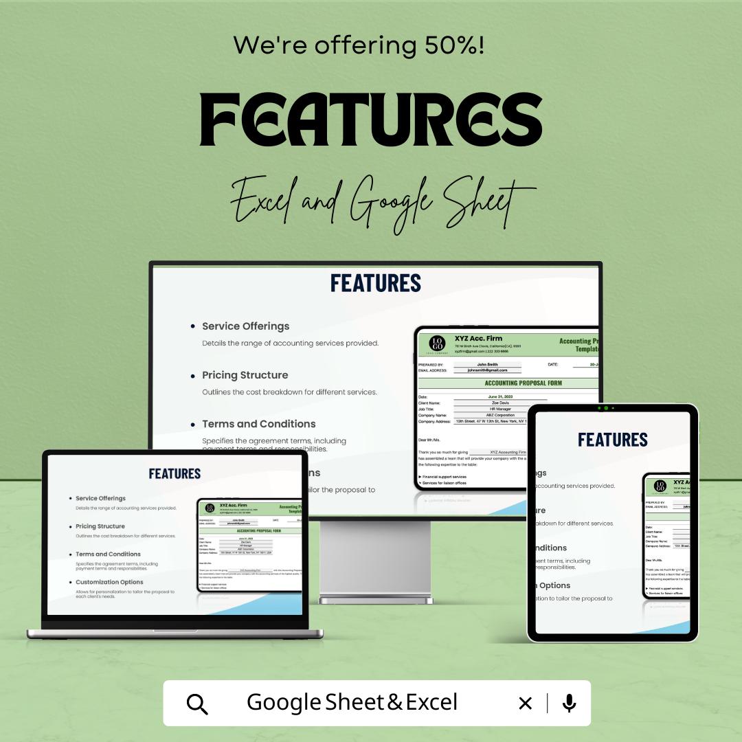 Accounting Proposal Template  | CPA Proposal Template | Bookkeeping Service Proposal | Editable Accounting Business Proposal