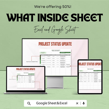 Project Status Update Template | Weekly Project Report | Project Tracking Spreadsheet | Project Manager Report Template