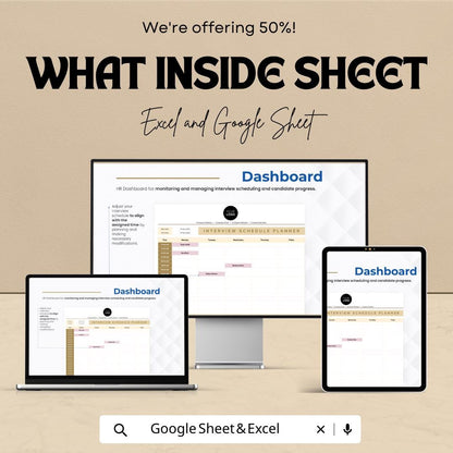 Interview Schedule Planner HR Template | Excel & Google Sheets Hiring Calendar | Interview Tracker Spreadsheet | HR Recruitment Dashboard