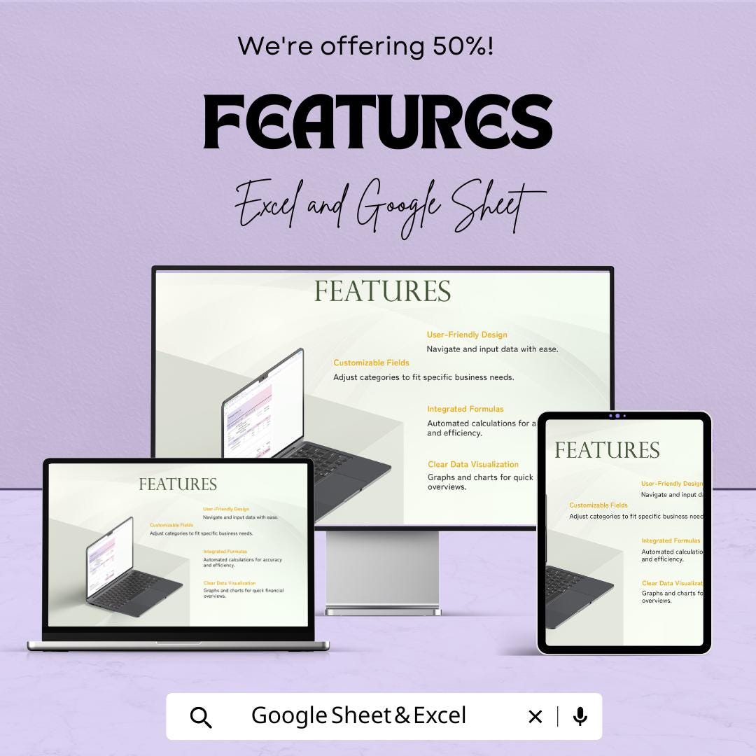 Basic Commercial Invoice Sheet - Excel & Google Sheets Template for Professional Invoicing, Customizable Invoice Generator - 50% Off