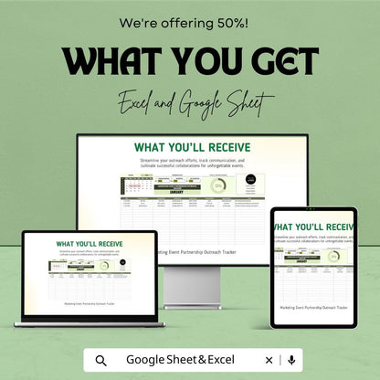 Marketing Event Partnership Outreach Tracker Template | Event Partner Outreach Log |  Partnership Management Template