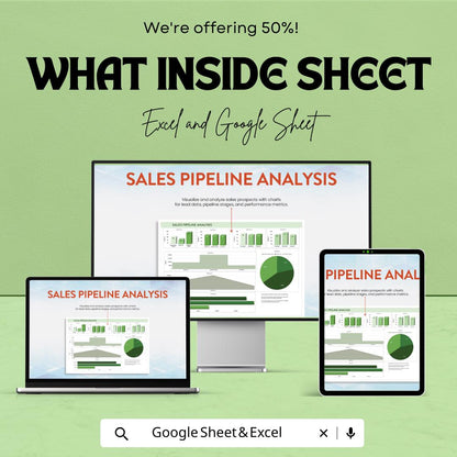Sales Pipeline Analysis Sheet | Excel & Google Sheet | Sales Tracker | Lead Management Template | Sales Forecasting Tool
