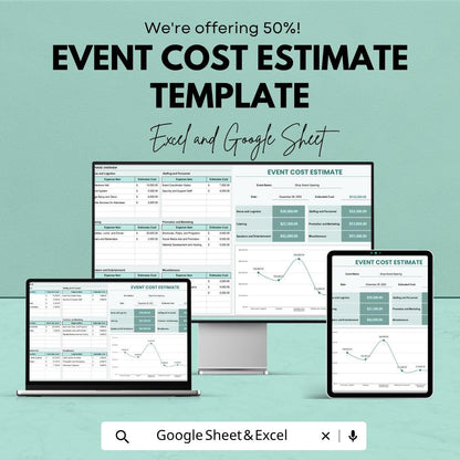 Event Budget Template | Event Cost Estimator | Wedding Planner Budget | Party Budget Tracker | Event Planning Spreadsheet