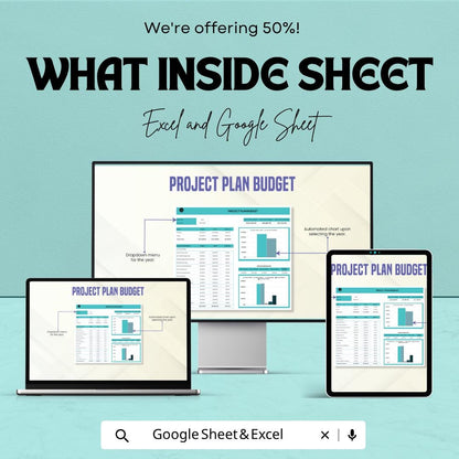Project Plan Budget Template | Project Budget Planner | Business Expense Tracker | Financial Planning Spreadsheet | Project Management Tool