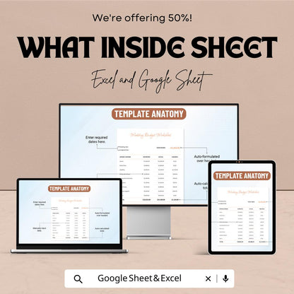 Printable Wedding Budget Worksheet - Excel & Google Sheets, Customizable Wedding Planner, Wedding Cost Tracker, Budget Tracker Template