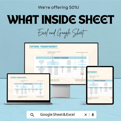 Project Tracking Template | Project Management Spreadsheet | Task Tracker and Project List | Excel & Google Sheets Planner
