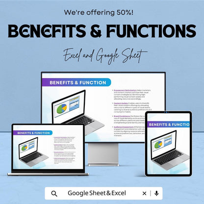 Visual Content Pie Chart Sheet - Excel & Google Sheet Template - Content Strategy Tracker - Customizable Pie Chart - Visual Content Analysis