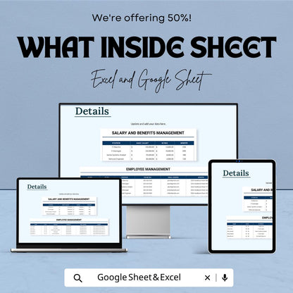 IT Salary Budget Template | Employee Salary Planner | Payroll Budget Spreadsheet | Excel and Google Sheets | Staff Salary Tracker