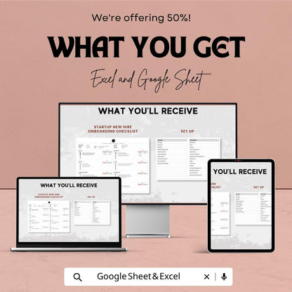 Startup Onboarding Checklist Template | New Hire Checklist Spreadsheet | Employee Onboarding Tracker | HR Onboarding Template |