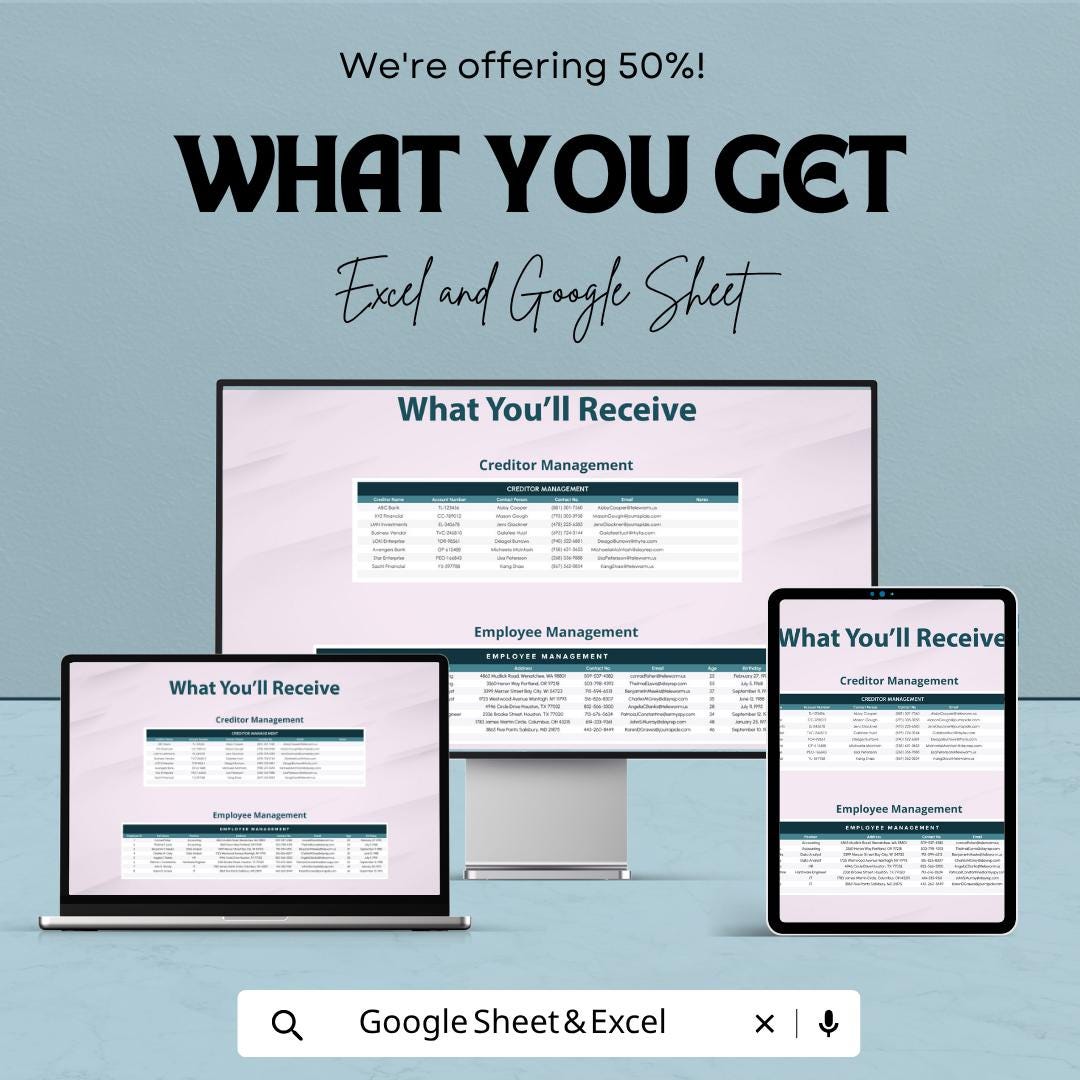 Debt Worksheet Template | Debt Tracker Spreadsheet | Debt Payoff Planner | Excel & Google Sheets | Financial Budget Sheet | Personal