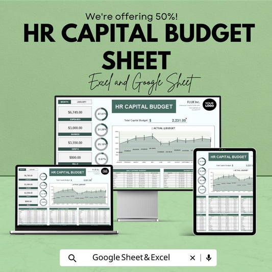 HR Capital Budget Sheet - Google Sheet Template for Workforce Planning & Financial Management | Strategic Planning, Expense Management