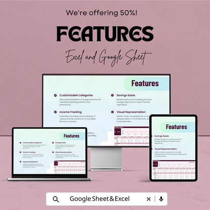 Personal Budget Sheet | Monthly & Yearly Budget Planner | Excel and Google Sheet Template | Finance Tracker | Budget Spreadsheet