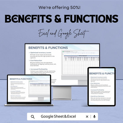 Inventory Forecasting Sheet - Excel & Google Sheet Template for Stock Management, Sales Prediction, Inventory Control