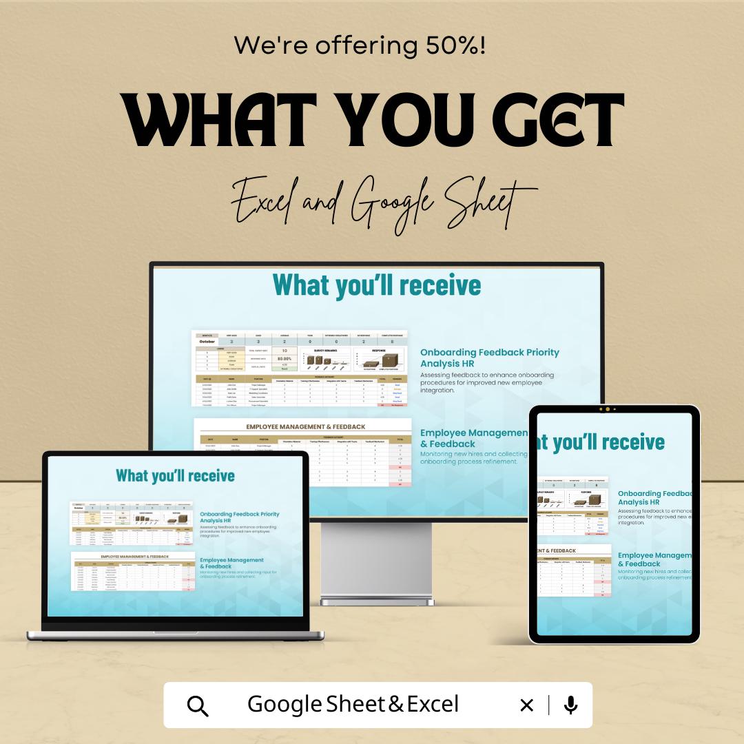 Onboarding Feedback Priority Analysis HR Template |  HR Dashboard | Employee Onboarding Feedback Tracker | HR Analytics Tool