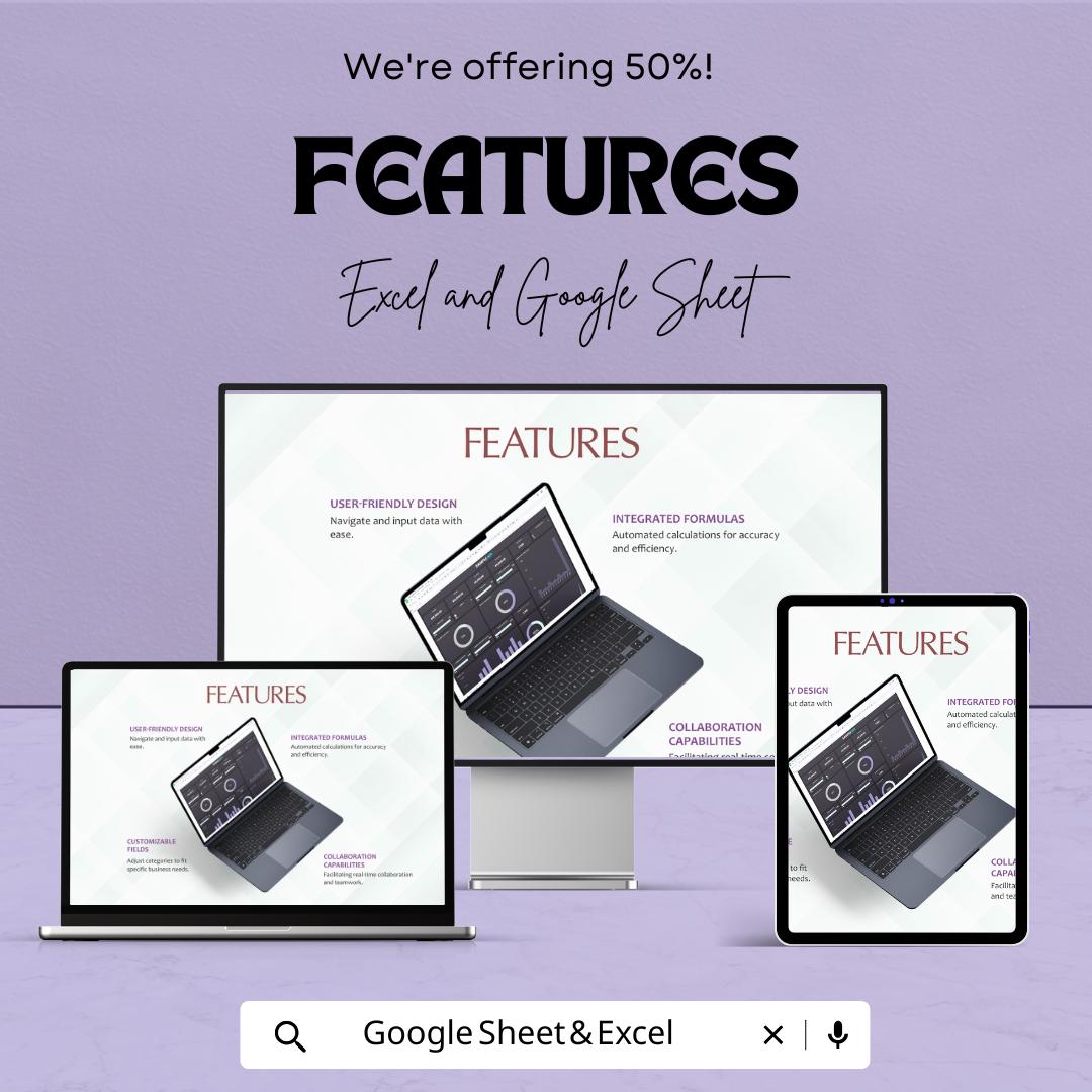 Sample KPI Sheet - Excel & Google Sheet | Performance Metrics Dashboard | Business Goal Tracker | Excel KPI Template