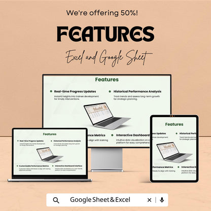 Sales Trainee Performance Tracker Template | Employee KPI Dashboard | Sales Training Progress Sheet |  Performance Tracker