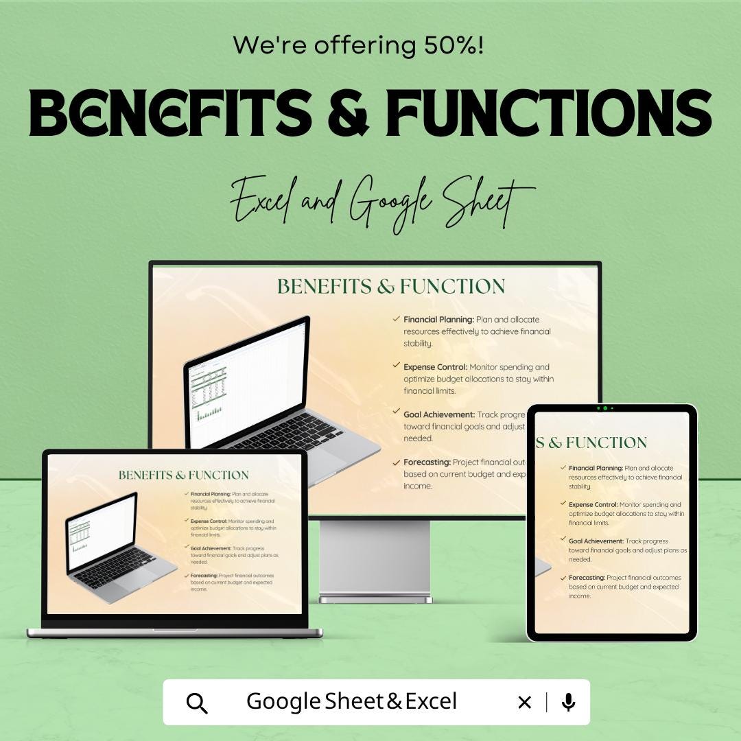 Yearly Budget Plan Template | Annual Budget Spreadsheet | Personal Finance Tracker | Excel & Google Sheets | Yearly Expense Planner