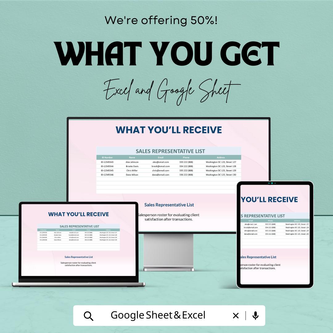 Sales Client Feedback Score Post-Deal Template | Excel & Google Sheets | Sales Performance Tracker | Client Satisfaction Analysis