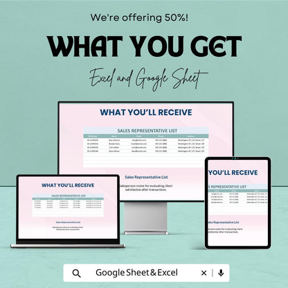 Sales Client Feedback Score Post-Deal Template | Excel & Google Sheets | Sales Performance Tracker | Client Satisfaction Analysis
