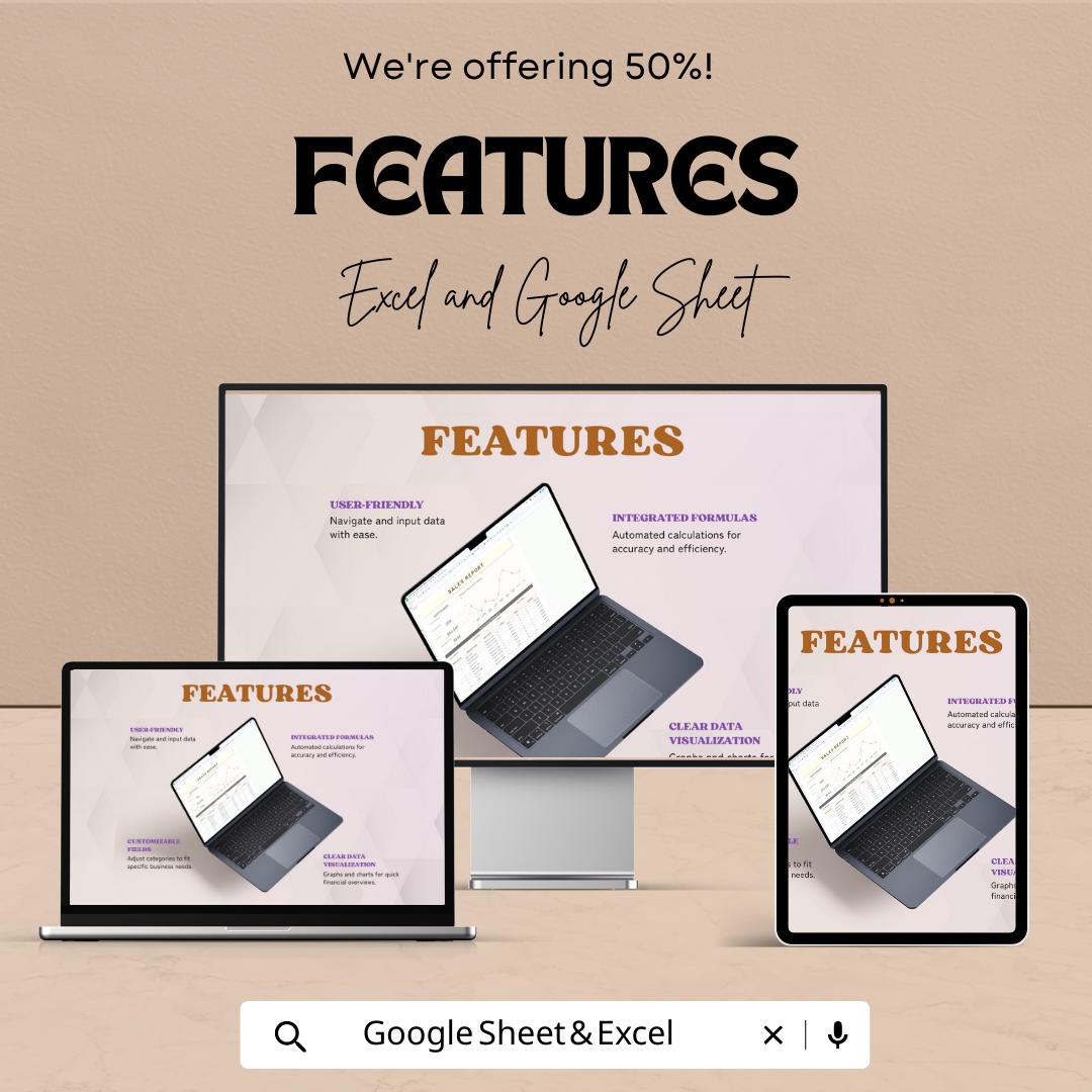 Restaurant Sales Daily Report Template | Daily Sales Tracker | Restaurant Revenue Report | POS Sales Summary Spreadsheet