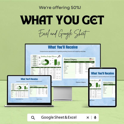 Wedding Budget Planner Template | Wedding Expense Tracker Spreadsheet | Excel & Google Sheets | Bridal Budget Organizer | Wedding Finance