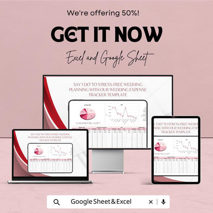 Wedding Expense Tracker Template | Wedding Budget Planner Excel | Bridal Budget Spreadsheet |  Editable Wedding Budget