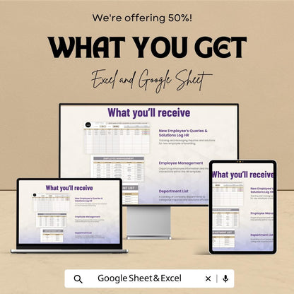New Employee Queries Log, HR Onboarding Questions Tracker, Employee Support & Solutions Sheet