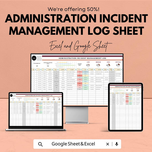 Administration Incident Management Log Sheet – Excel and Google Sheets Template for Tracking & Reporting Incidents