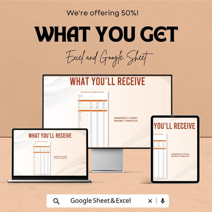 Nonprofit Event Budget Template | Event Budget Spreadsheet | Fundraising Budget Planner | Charity Event Budget Tracker