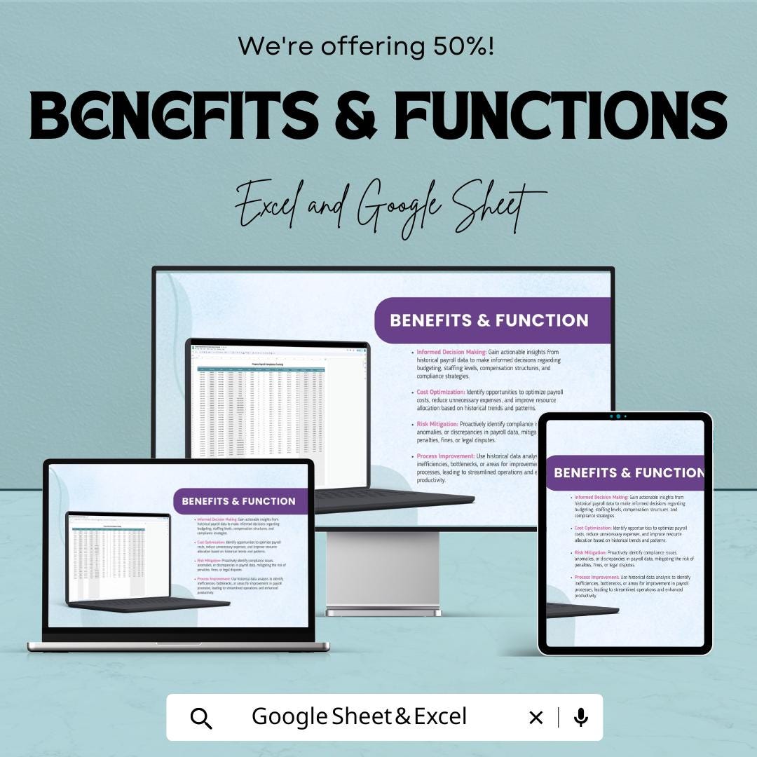 Finance Payroll Historical Data Analysis Template | Payroll Insights Dashboard | Salary & Workforce Analytics Sheet | Payroll Trend Report