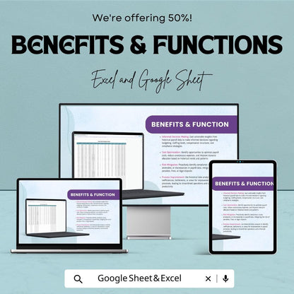 Finance Payroll Historical Data Analysis Template | Payroll Insights Dashboard | Salary & Workforce Analytics Sheet | Payroll Trend Report