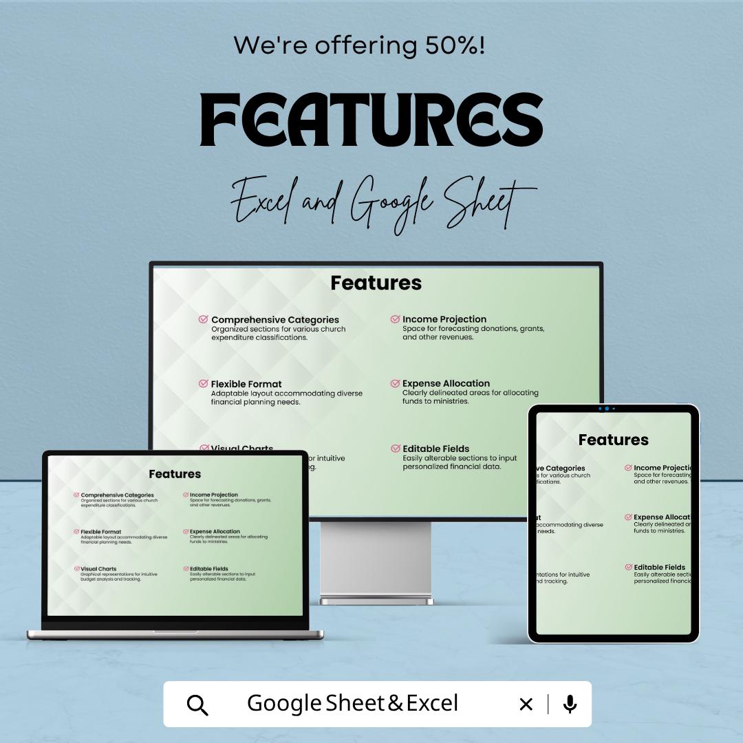Printable Church Budget Template Excel Google Sheets | Church Financial Planner Spreadsheet | Ministry Budget Tracker | Donation Expense