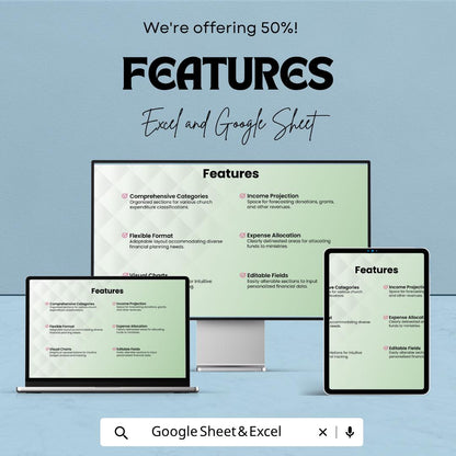 Printable Church Budget Template Excel Google Sheets | Church Financial Planner Spreadsheet | Ministry Budget Tracker | Donation Expense
