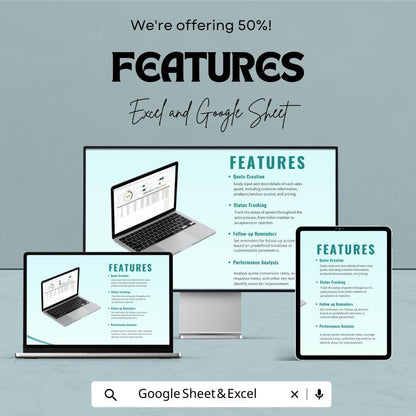 Sales Quote Status Tracker Template | Sales Tracker for Excel & Google Sheets | Quote Management Spreadsheet | CRM Quote Tracker