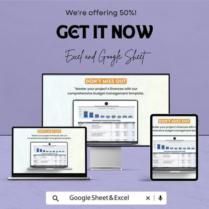 Administration Communication Project Budget Sheet – Google Sheet Template for Project Management, Budget Allocation & Expense Tracking