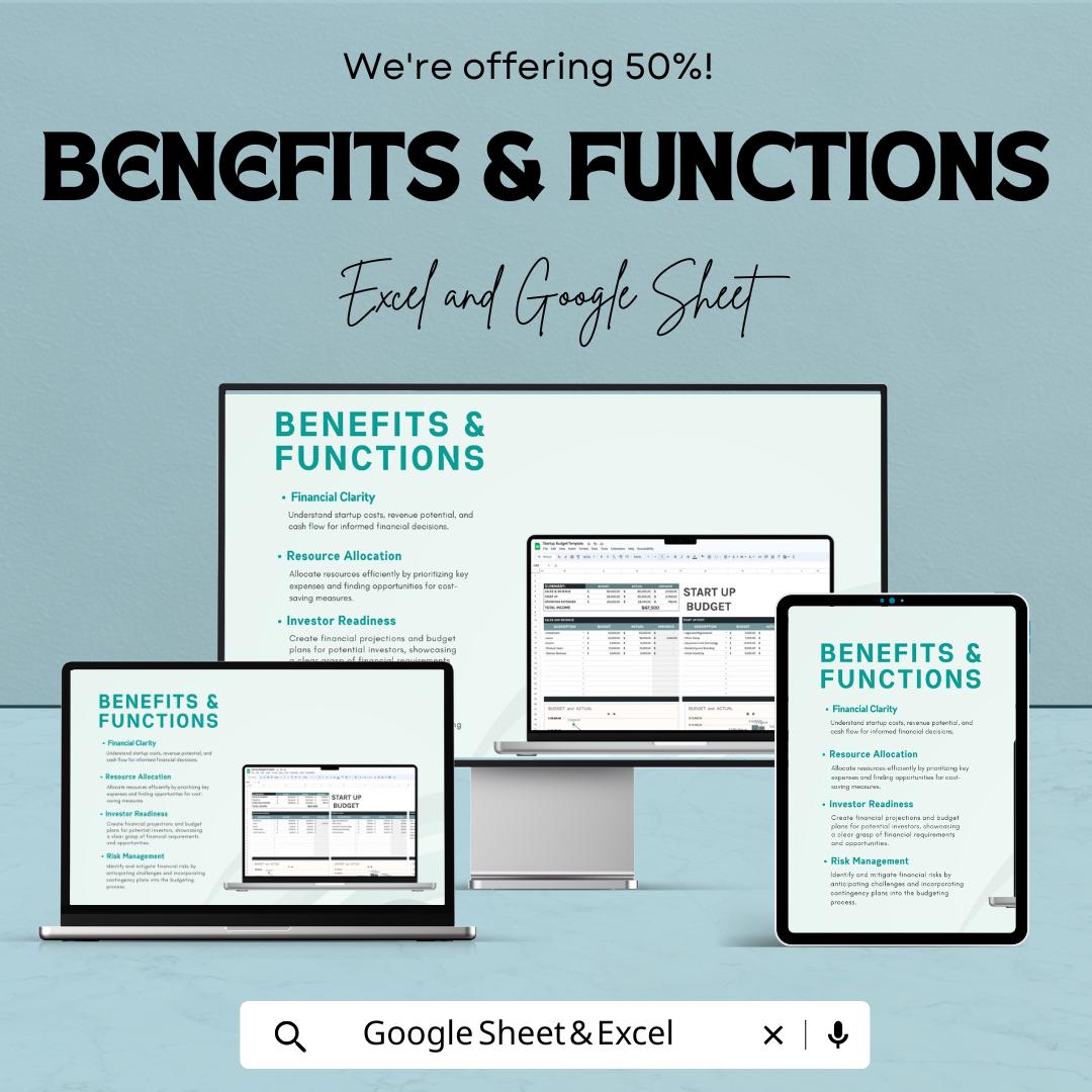 Startup Budget Sheet | Excel & Google Sheets | Startup Financial Planner | Business Budget Template | Small Business Finance Spreadsheet