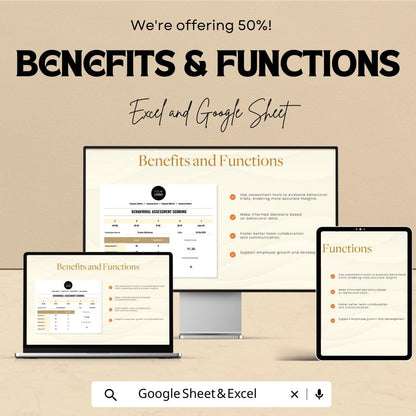Behavioral Assessment Scoring Sheet HR Template | Excel & Google Sheets Employee Evaluation Tool | Performance Scoring Dashboard