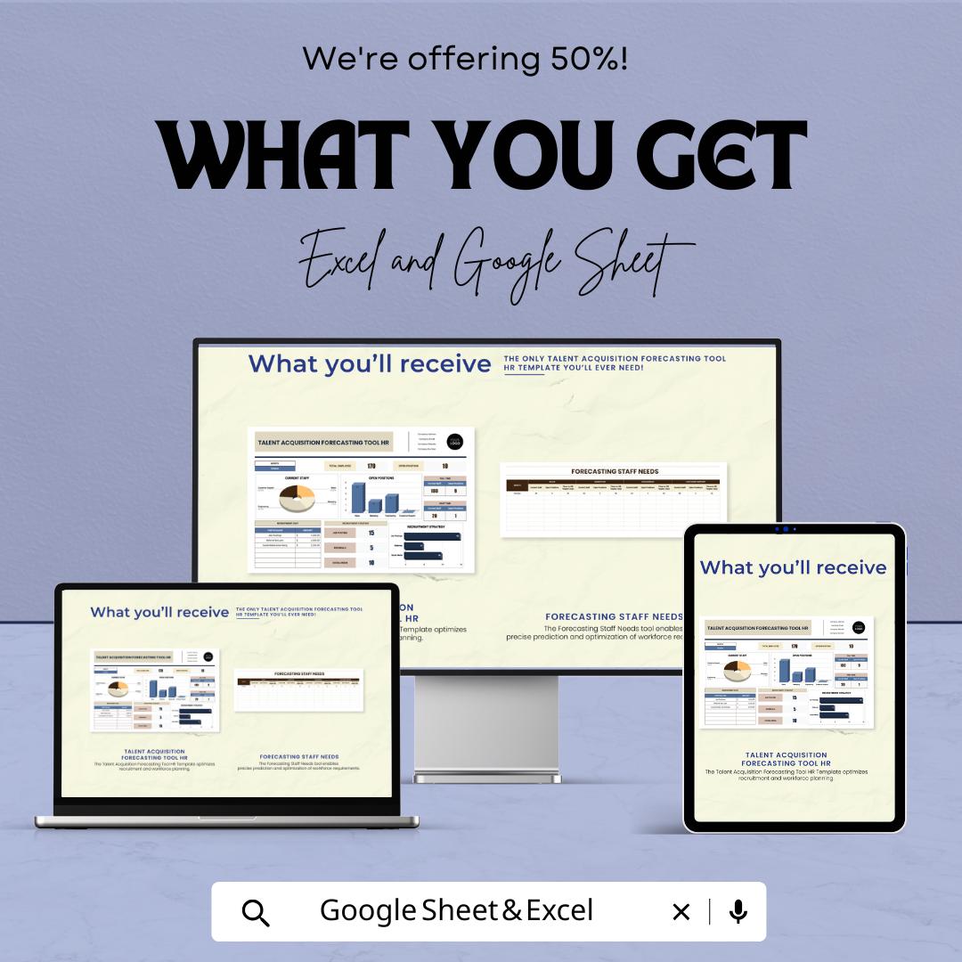 Talent Acquisition Forecasting Tool HR Template | Hiring & Workforce Planning Dashboard | Excel And Google Sheets Recruitment Tracker