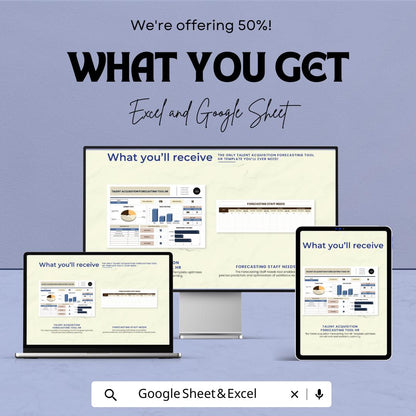 Talent Acquisition Forecasting Tool HR Template | Hiring & Workforce Planning Dashboard | Excel And Google Sheets Recruitment Tracker