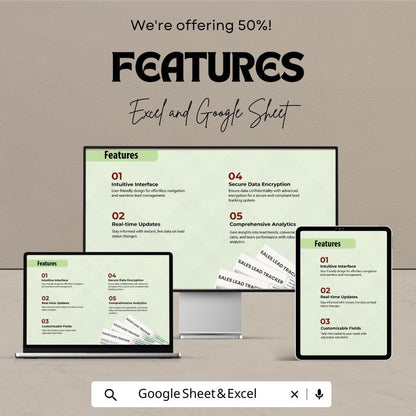 Sales Lead Tracker Template | Excel & Google Sheet | CRM Sales Pipeline Tracker | Lead Management Spreadsheet | Business Sales Tracking