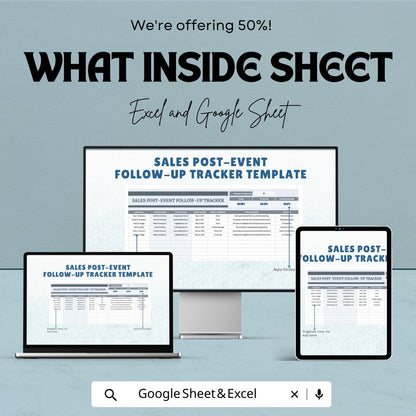 Sales Post-Event Follow-Up Tracker Template | Excel & Google Sheets Lead Management Tool | Sales Follow-Up Dashboard