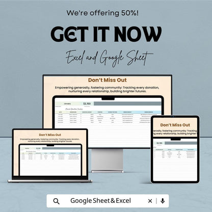 Church Donation Tracker Template | Donation Tracking Spreadsheet | Tithe and Offering Tracker | Excel & Google Sheets