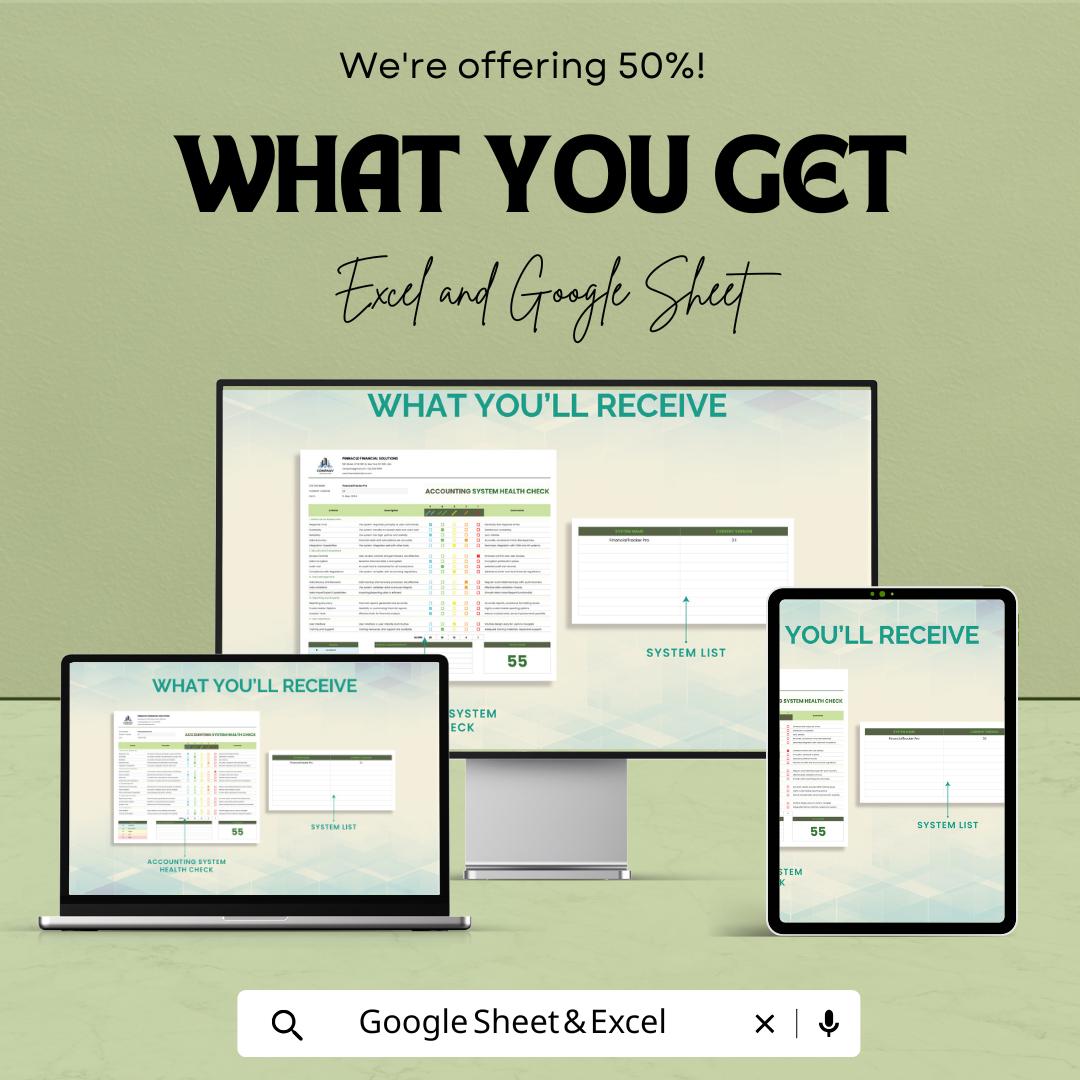 Accounting System Health Check Template | nternal Control Review | Finance System Audit Checklist | Editable Assessment Tool