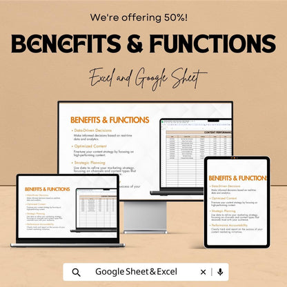 Marketing Monthly Content Performance Tracker Template |  Social Media Tracker | Marketing KPI Dashboard | Content Metrics Log