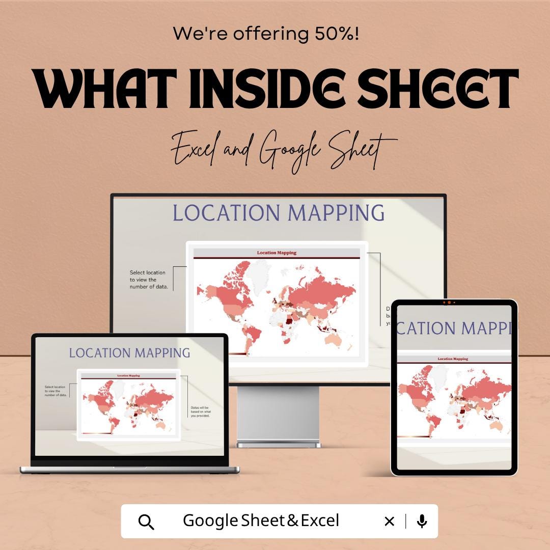Location Mapping Template  | Geographic Data Visualization | Map Dashboard Tracker | Business Location Analysis
